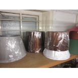 Nine various modern lamp shades, some unused together with two others