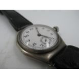 Gentleman's 1920's Rolex silver cased wristwatch, the enamel dial with Arabic numerals and