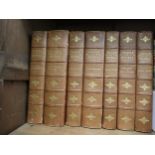 Set of seven George Elliot novels, part leather bound