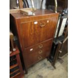 Greaves & Thomas, mid 20th Century mahogany cocktail cabinet with a fall front enclosing a fitted