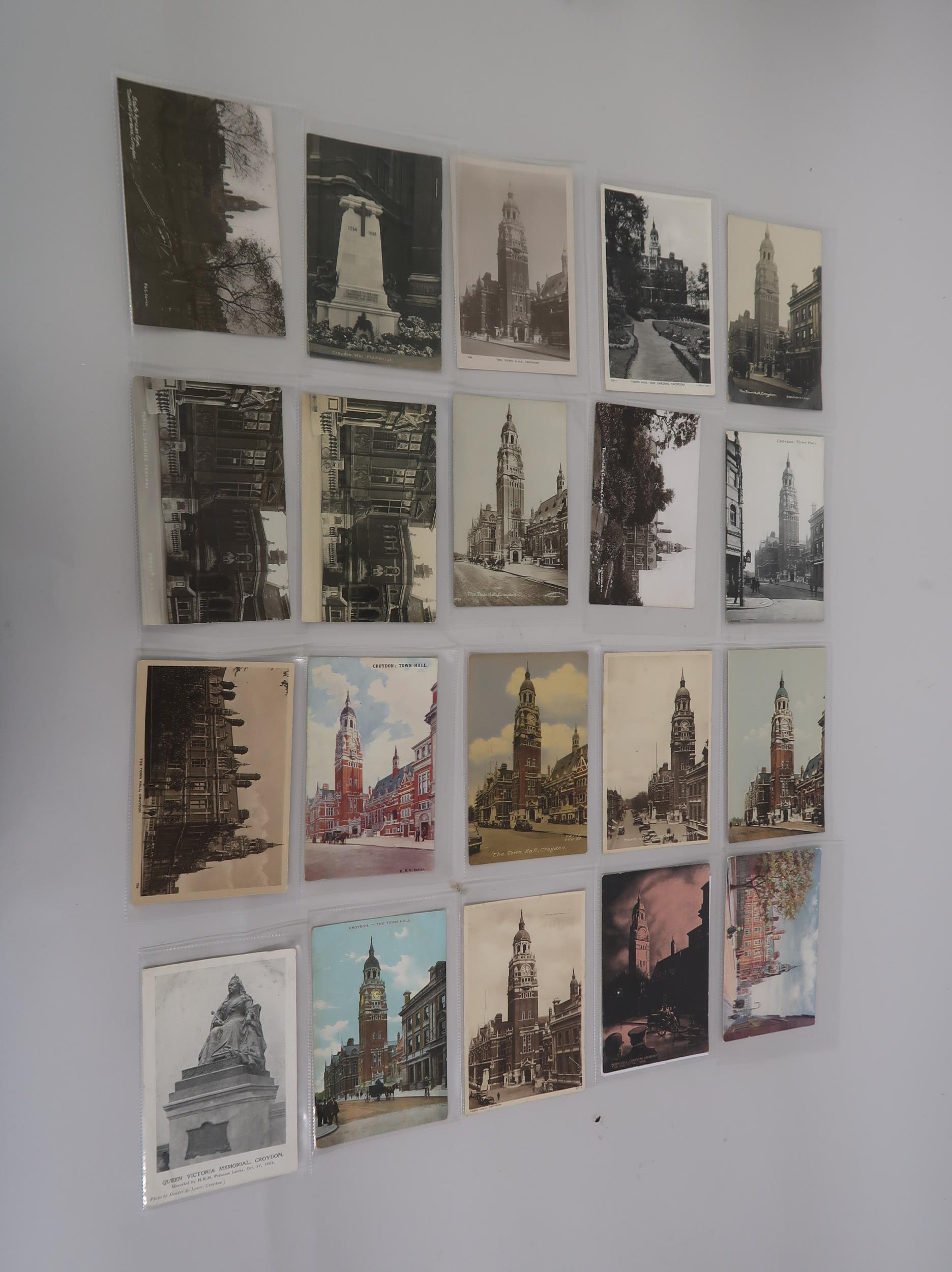 Twenty postcards, Croydon related including nine RP's, Town Hall, Public Library, Town Hall gardens,