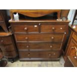 Victorian mahogany straight front chest, the moulded top above two short and three long graduated