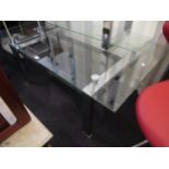 Good quality 20th Century rectangular glass and chromium coffee table, 47ins x 25.5ins x 20.5ins