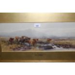 Tom Rowden, watercolour titled ' The Tavy ', Dartmoor Devon, signed and dated 1902, having a gilt