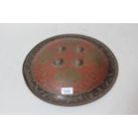 20th Century Indian circular enamelled brass shield
