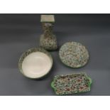 Royal Doulton Persian pattern fruit bowl, together with a similar vase and three plates
