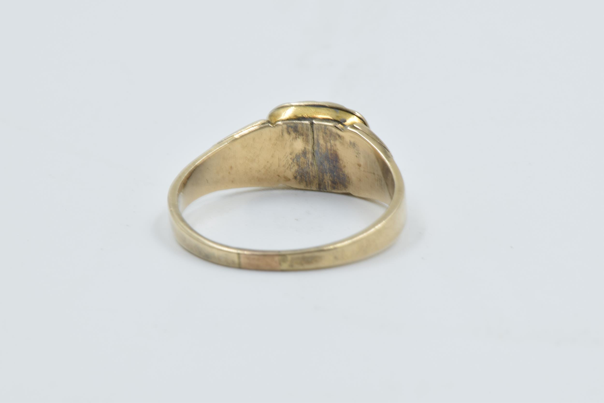 Victorian gold turquoise set memorial ring (minus one stone) - Image 2 of 3