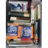 Two boxes containing a quantity of Churchill related and other books