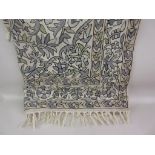 20th Century crewel work wall hanging of all-over floral design with borders, 57ins x 34ins