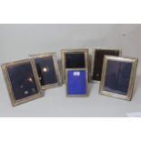 Six various 20th Century silver mounted rectangular photograph frames