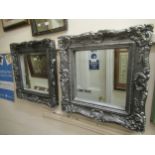 Pair of reproduction silvered composition wall mirrors, 24ins square