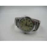 Mid 20th Century stainless steel wristwatch by Rotary ' Supersports ', with Arabic numerals,