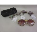 Pair of 1970's Christian Dior sunglasses, together with a pair of Chanel glasses in original case (