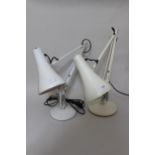 Two 1970's white Anglepoise No. 90 lamps