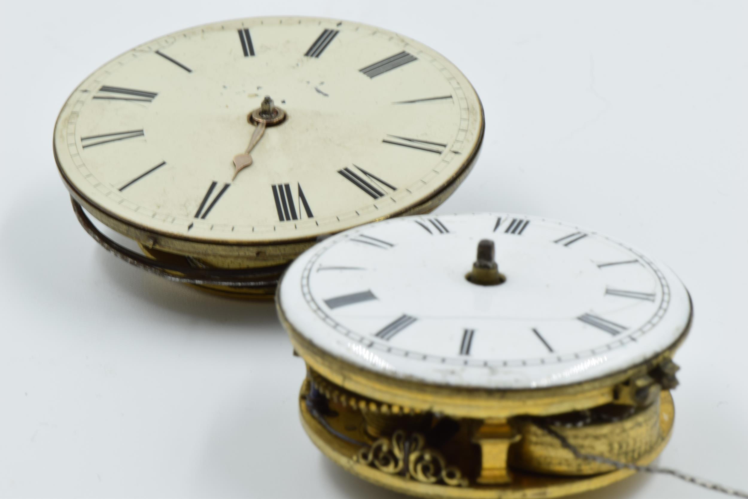 18th Century English chiming pocket watch movement by Thomas Barber, London, with 43mm enamel dial