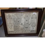John Speed, antique map ' The Isle of Man ', uncoloured, 15.5ins x 20.5ins, framed