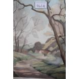 Eric Slater, 'Early Spring', woodcut in colours, signed and inscribed, 10.5ins x 8.5ins, gilt framed