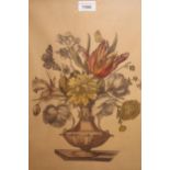 Set of four coloured engravings, floral still life, after N. Robert, 17ins x 13ins, gilt framed