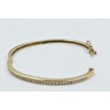 9ct Gold bangle set cubic zirconia