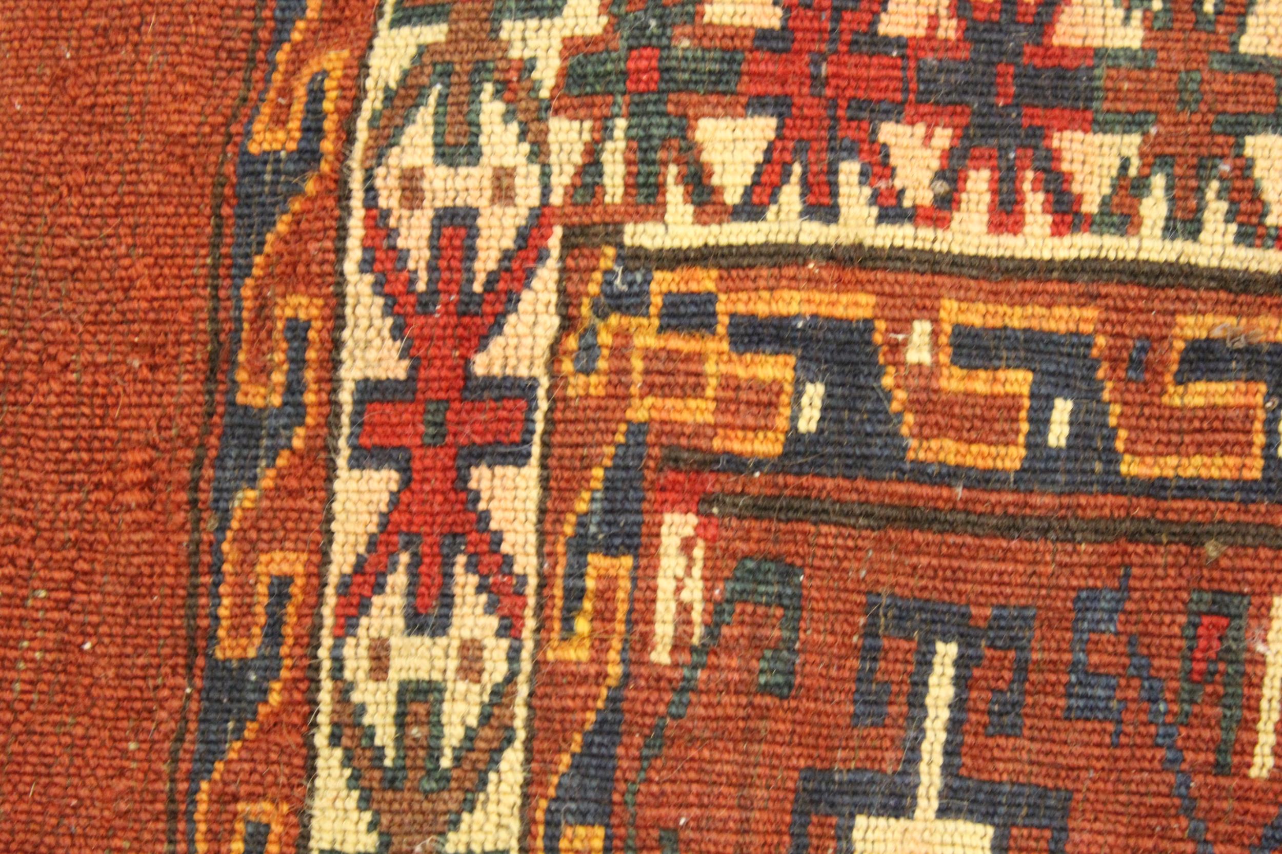 Small Turkoman tent bag with four rows of four gols, on a madder ground with skirt panel, 3ft 4ins x - Image 3 of 3
