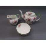 Aynsley floral decorated three piece porcelain tea service