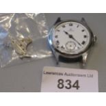 Armiger steel cased wristwatch, the white ceramic dial with Roman numeral and subsidiary seconds, (