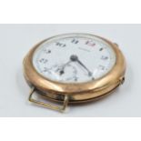 Gentleman's circular 9ct gold cased wristwatch, the enamel dial with Arabic numerals and