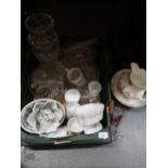 Quantity of various Shelley jelly moulds and other miscellaneous glass and ceramics