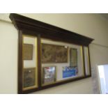 Late Victorian walnut three glass overmantel mirror, together with another overmantel mirror (with