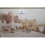 W.E. Croxford, watercolour, West country fishing village, signed and dated 1900, 9ins x 13.25ins,