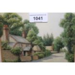 T. Ward, group of three small watercolours, rural street scenes with cottages, signed, 5ins x 6.