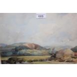 Richard Tearoe, watercolour of a rural landscape, signed, 10ins x 14ins, gilt framed