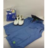 Ladies Hugo Boss blue gilet (BMW PGA Golf Championship) and a pair of ladies Nike golf shoes, Size 5