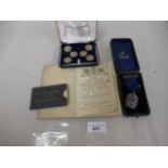 Cased Masonic silver medal, a 19th Century copy of Freedom of the City of London, 1859 / 60 Lord