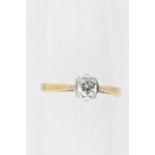 18ct gold and platinum diamond solitaire ring