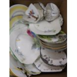 Quantity of various Shelley cups, saucers and side plates (some with faults)