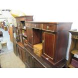 19th Century mahogany and parcel gilt pedestal side cabinet, with three drawers above two panelled