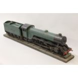 2.5in Gauge live steam 4-6-2 locomotive with tender in green livery, 38ins in length including