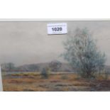 Edwin Viner, watercolour landscape titled ' Thurstaston in the Wirrel ', gilt framed, 6ins x 9ins