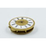 John Randall of Holt, 19th Century fusee pocket watch movement, the enamel dial with Roman