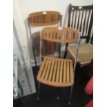 Pair of 20th Century teak and chrome folding chairs