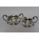 Late George IV silver cream jug and sugar bowl, London 1828, 18 troy ounces