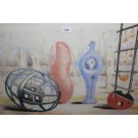 After Henry Moore print ' Sculptural Objects', signature and date 49 within the plate, published