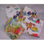 Rupert the Bear bedspread with pillow cases and an off cut of Rupert the Bear material, together