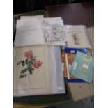 Various folders containing a quantity of coloured botanical prints, illustrations of Her Majesty's