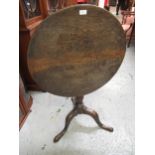 Late 18th / 19th Century oak circular pedestal table (at fault)