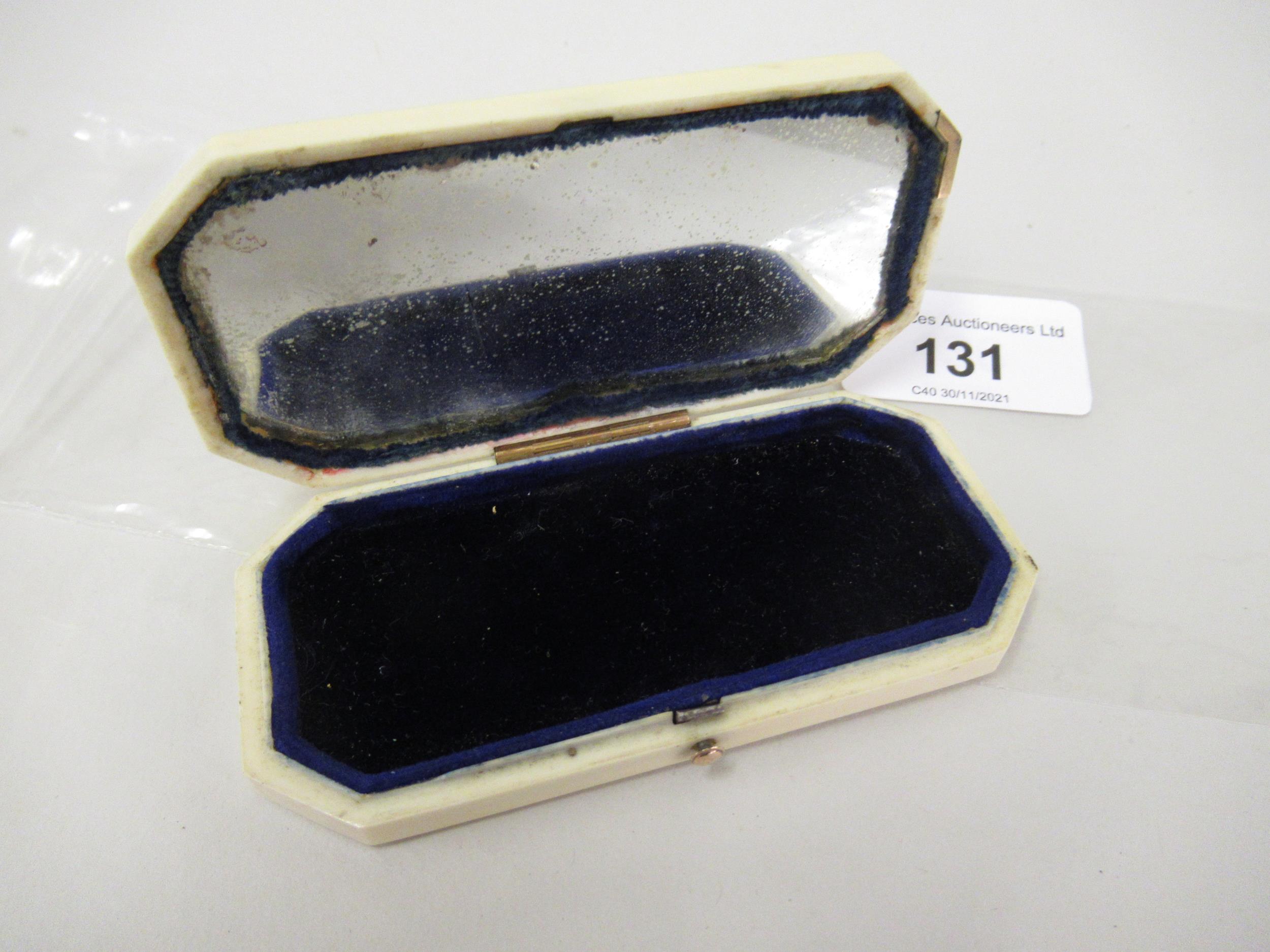 19th Century octagonal ivory toothpick box, the cover with oval vacant cartouche - Image 2 of 2