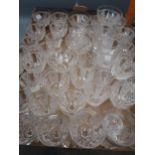 Quantity of various good quality Edwardian hobnail cut glass sherry, port and liqueuer glasses and a