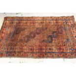 Small Belouch rug, 5ft 4ins x 3ft approximately, together with a small flat weave rug