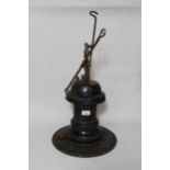 Early 20th Century Graetzin black enamelled industrial gas light fitting (at fault) No globe with